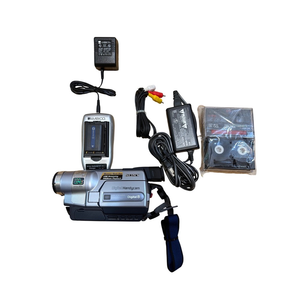 Sony Digital Handycam DCR-TRV350 Digital8 Hi8 8mm Camcorder Bundle Tapes Charger